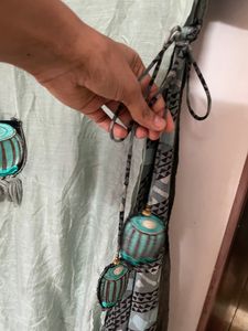 Pista Green And Grey Floor Length Kurti