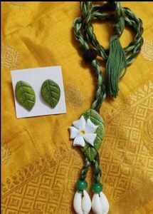Handmade Leaf & Flower Necklace & Earrings