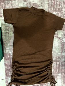 Brown Fitted Mini Dress