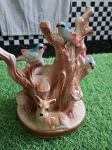 Vintage Ceramic Bird &amp; Deer Figurine