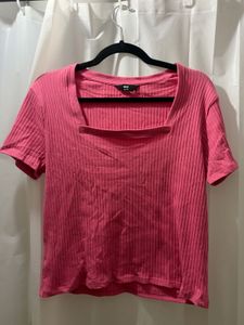 Ribbed Square Neck Top