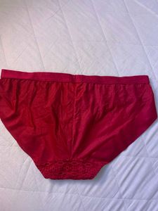 Red Lace Trim Briefs