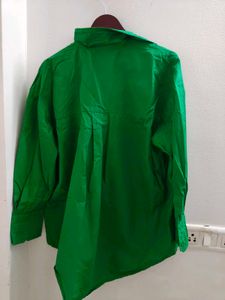 Oversized Green Button-Down Shirt