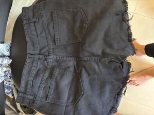 Black Distressed Denim Shorts