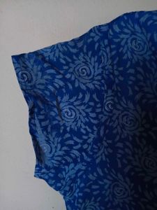 Blue Printed Short Kurta
