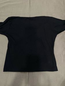 Chic Black Ribbed Square Neck Top