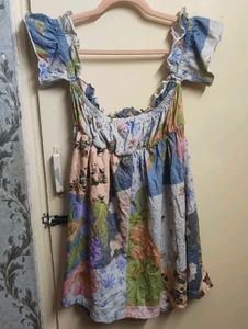 Floral Off-Shoulder Ruffle Dress