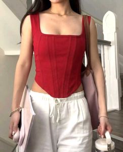 L size Red Corset Style Tank Top🍒