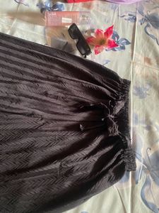 Black Palazzo Pants with Lace Trim