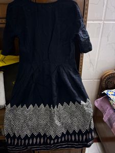 Stylish Black Kurta with Printed Border