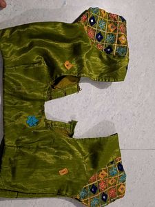 Olive Green Embroidered Blouse