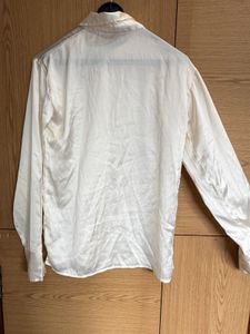 Elegant Cream Silk Button-Down Shirt