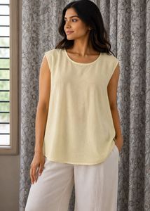 Light Yellow Sleeveless Top