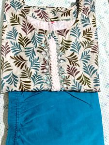 Comfortable Teal Kurta set