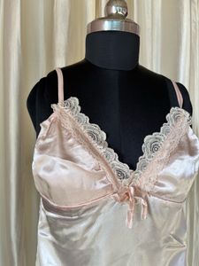 Pink lace satin cami