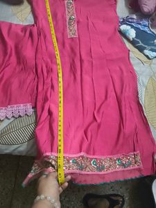 Beautiful Pink Kurta with Pants Set in XL size