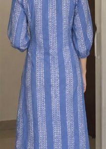Blue Striped Cotton Kurta
