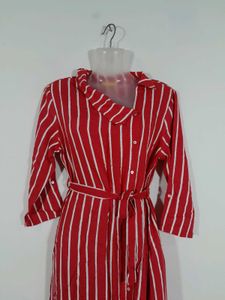 Red Striped Dress Women's
