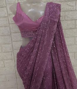 Readymade Embroidered Saree