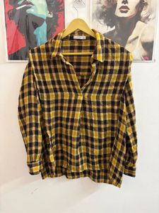 Yellow Plaid Collared Shirt