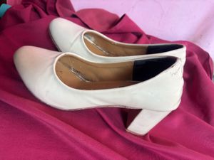 White Block Heels