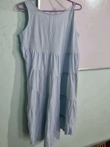 Blue Tiered Sleeveless Dress