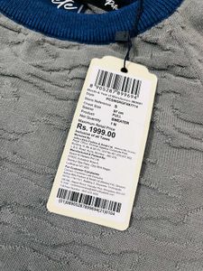 PETER ENGLAND Men Colorblock, Striped Grey Sweater