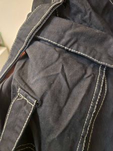 Black Cargo Pants with White Stitching