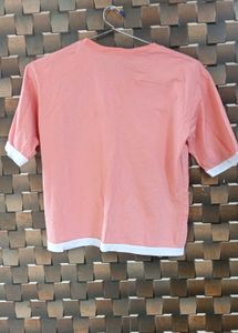 H&amp;M Coral Layered T-Shirt