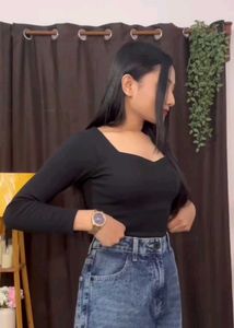 Trending Crop Top - Heart Neck Style🖤