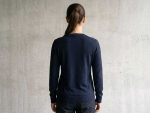 Navy Blue V-Neck Long Sleeve Top ( new with tag)