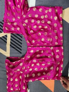 Magenta Gold Blouse For Saree