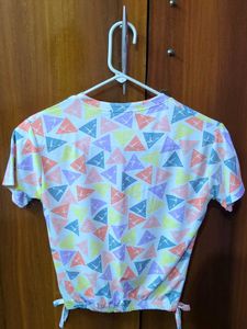 BTS Graphic Triangle Crop Top