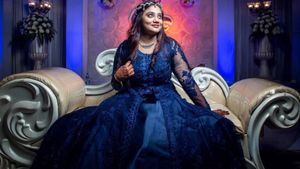 Stunning Gown With Heavy Embroidery & Pearl