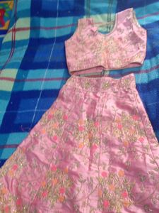 Pink Embroidered Lehenga Choli Set