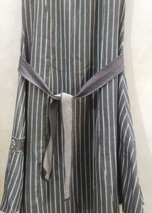 ❗ Price Drop ❗Stripped Blue Long Vest with Collor