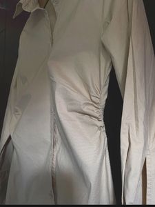 ✨ H&amp;M Gathered Poplin Shirt Dress