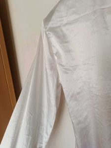 White Satin Kimono Style Top