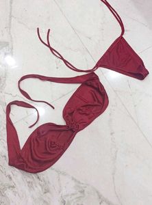 Chic Two-Tone Bandeau Bikini Set
