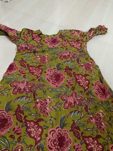Beautiful Floral Print Cotton  maternity Kurta
