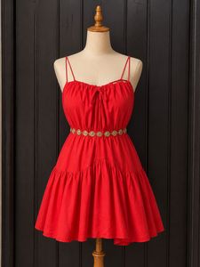 red mini dress