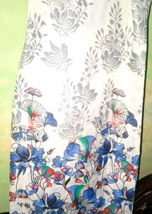 White Kurta with Floral Print