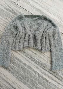 Cozy Faux Fur Cropped Sweater