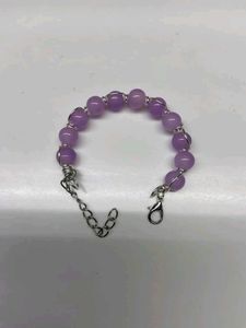 Handmade Lilac Purple Beaded Wrap Bracelet