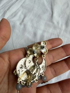 Stylish Grey Jhumka Earrings