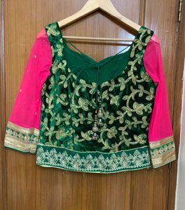 Trending Yellow &amp; Green Embroidered Lehenga Choli
