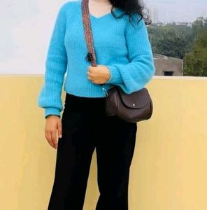 Cozy Blue V-Neck Sweater