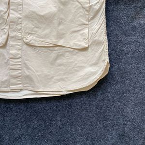 Men's Beige Short Sleeve Shirt