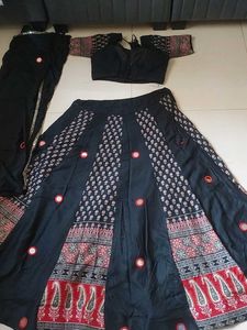 Black Embroidered Lehenga Choli Set