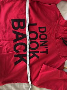 Red Cropped Hoodie "Don't Look Back"